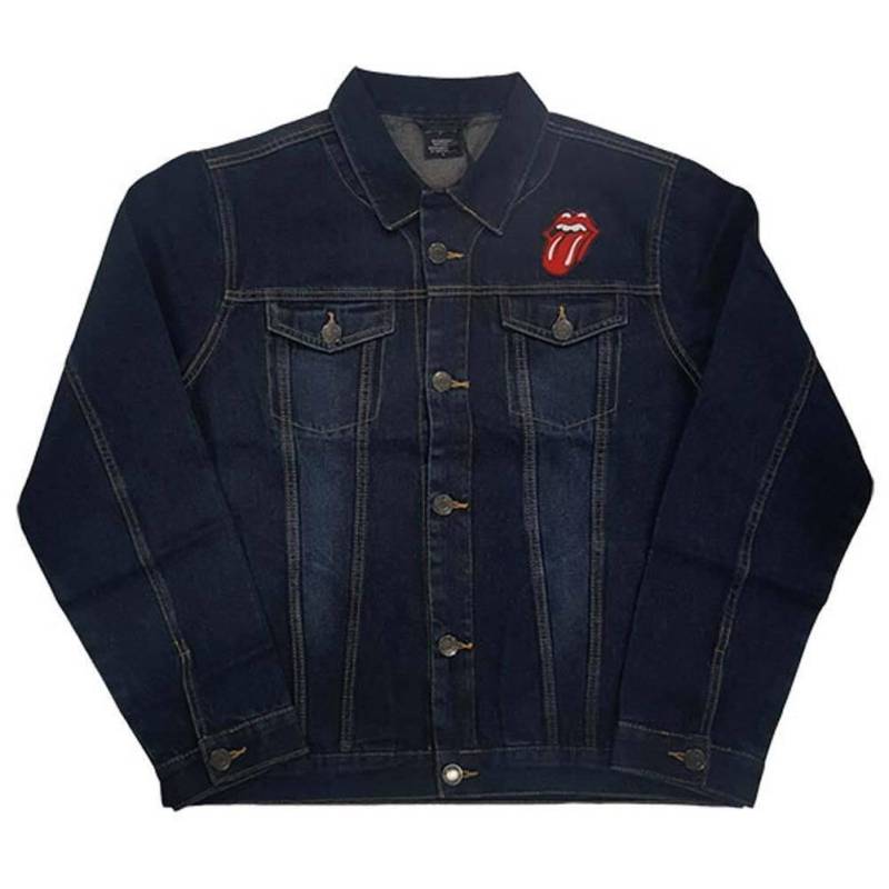 The Rolling Stones - Classic Jeansjacke, für Damen, Blau Denim, Größe L von The Rolling Stones