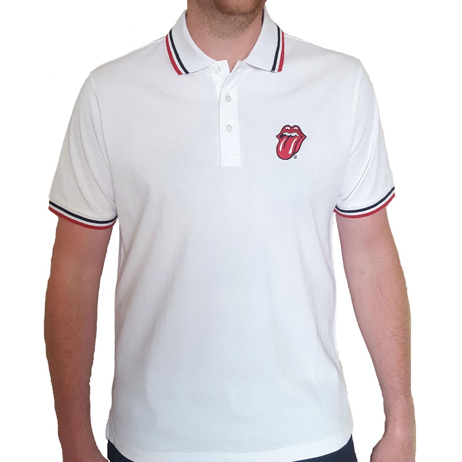 Classic Poloshirt Damen Weiss L von The Rolling Stones