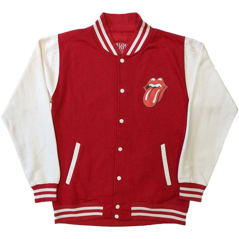 Classic Varsityjacke (uscollegestil) Damen Rot Bunt M von The Rolling Stones