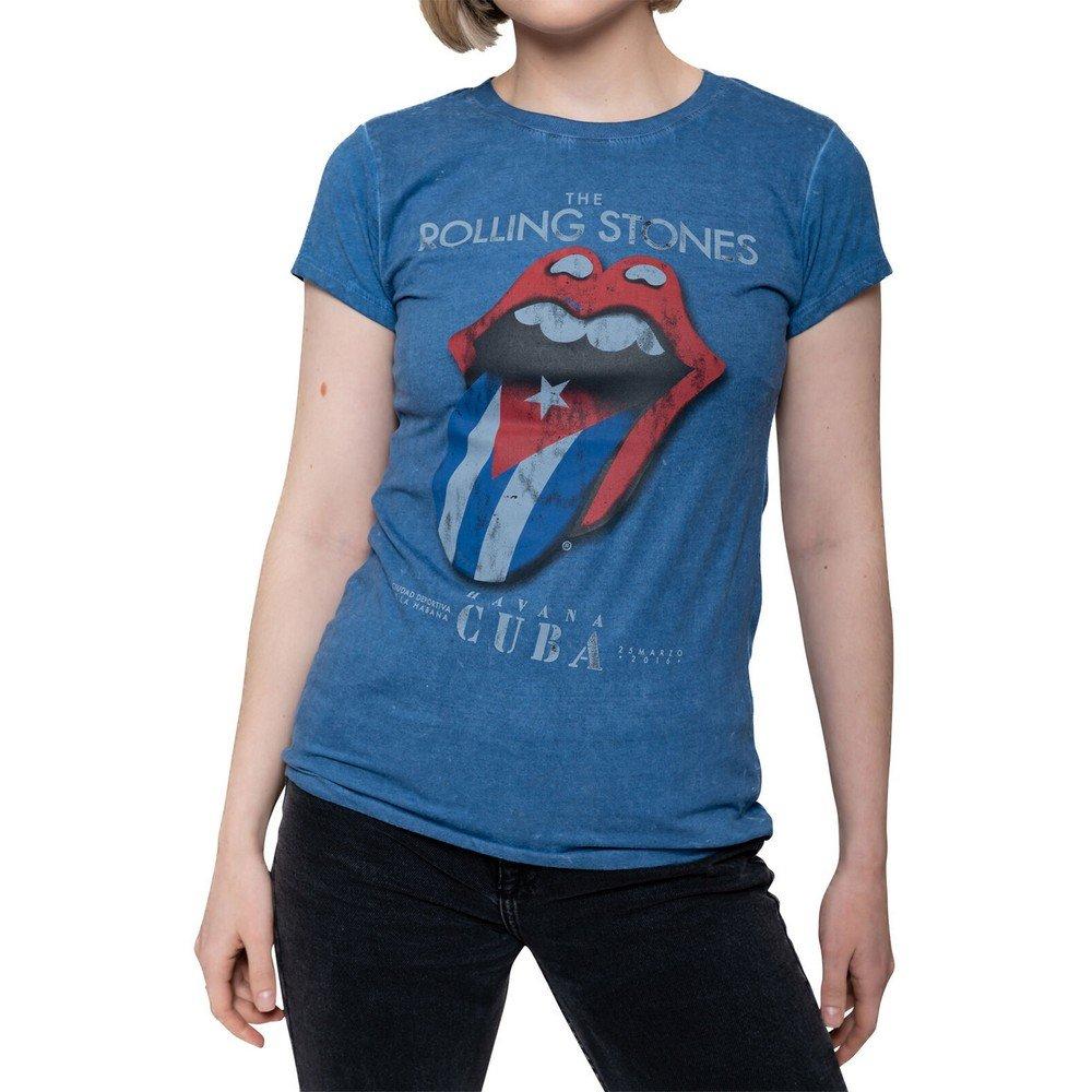 Havana Cuba Tshirt Damen Blau Denim L von The Rolling Stones