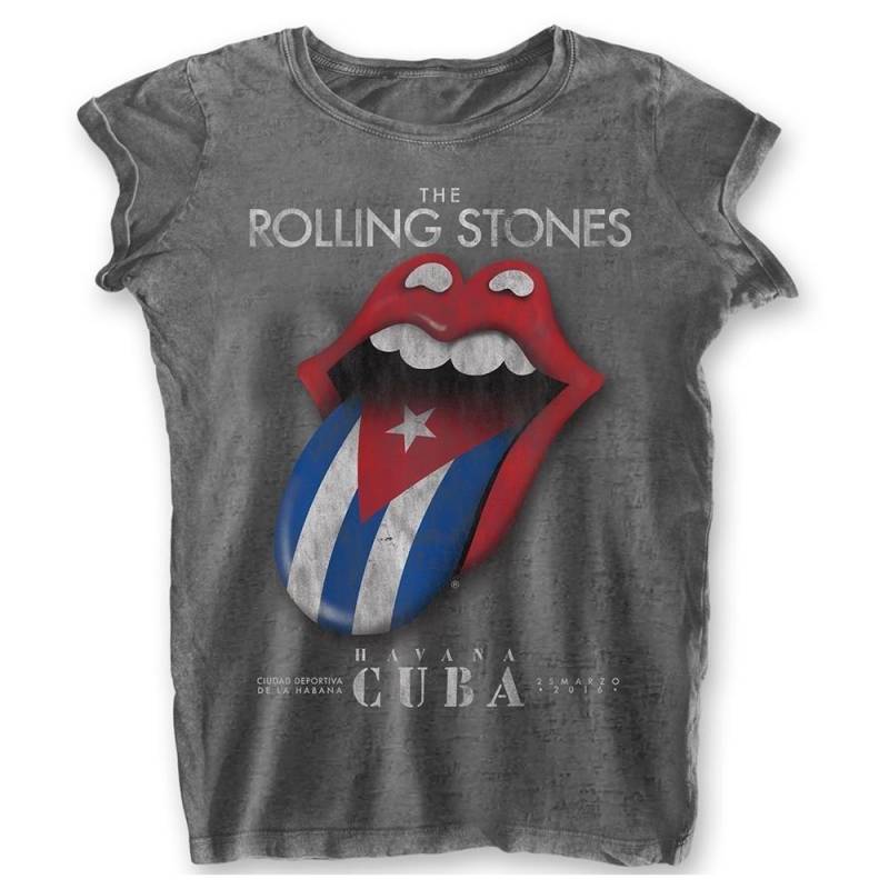 The Rolling Stones - Havana Cuba TShirt, für Damen, Grau, Größe M von The Rolling Stones