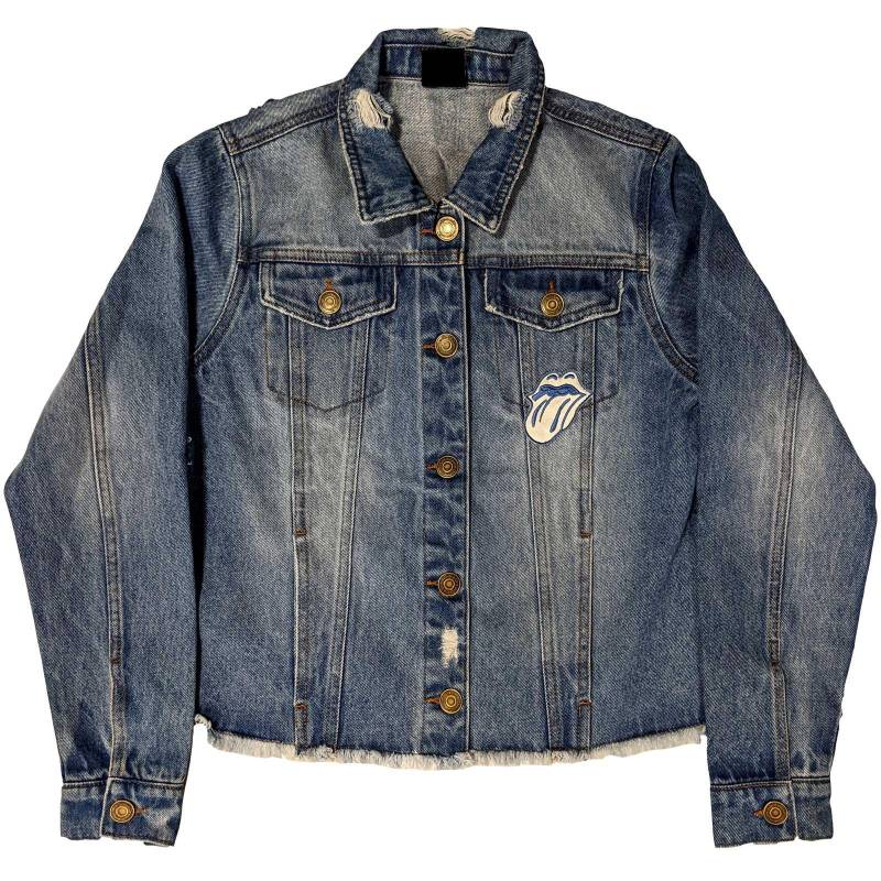 The Rolling Stones - Jeansjacke, für Damen, Blau Denim, Größe L von The Rolling Stones