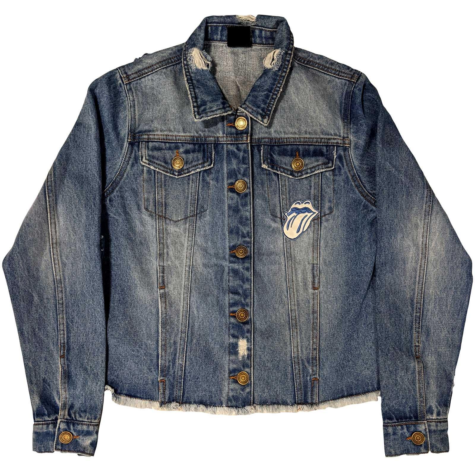 The Rolling Stones - Jeansjacke, für Damen, Blau Denim, Größe XL von The Rolling Stones