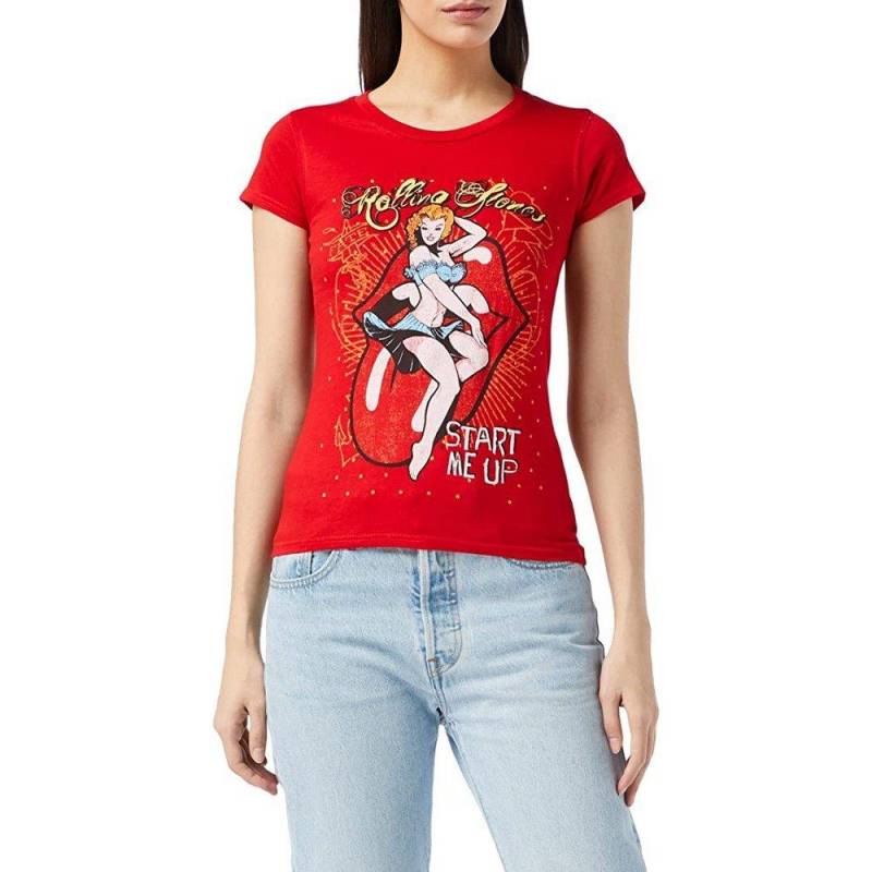 The Rolling Stones - Start Me Up TShirt, für Damen, Rot Bunt, Größe M von The Rolling Stones