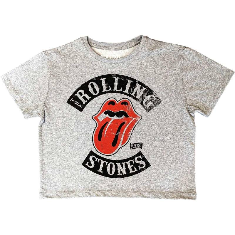 Tour '78 Kurzes Top Damen Grau M von The Rolling Stones