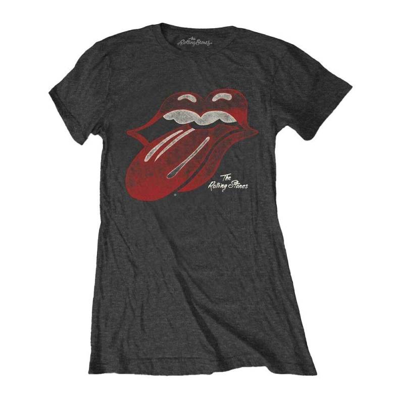 Tshirt Logo Damen Grau L von The Rolling Stones