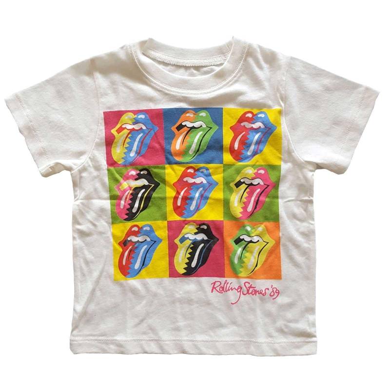 Tshirt Logo Jungen Weiss 98 von The Rolling Stones