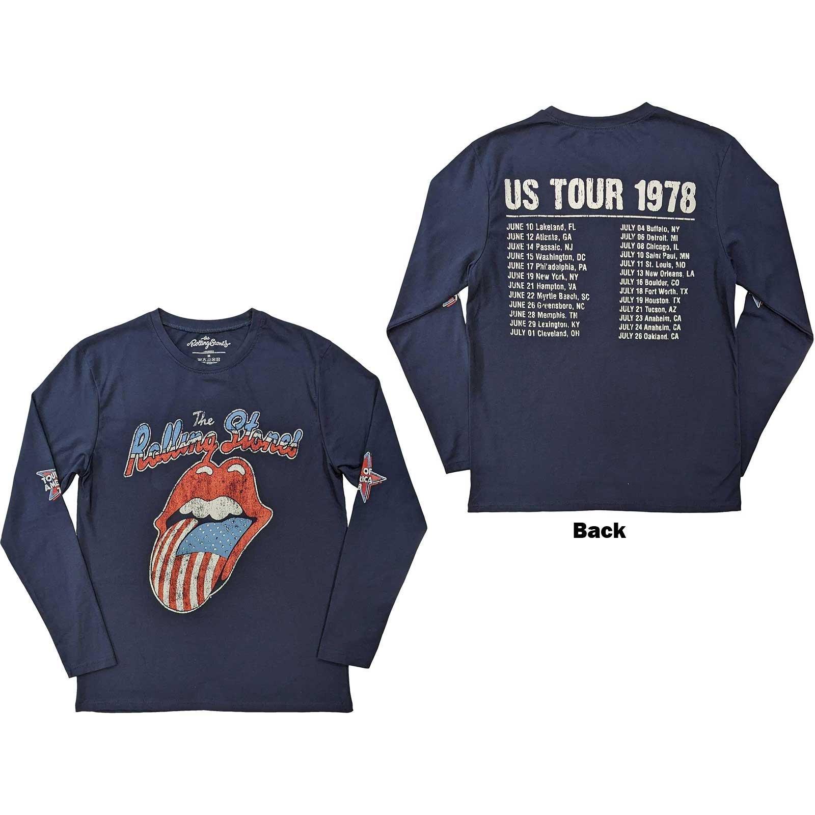 Us Tour '78 Tshirt Langärmlig Damen Marine M von The Rolling Stones