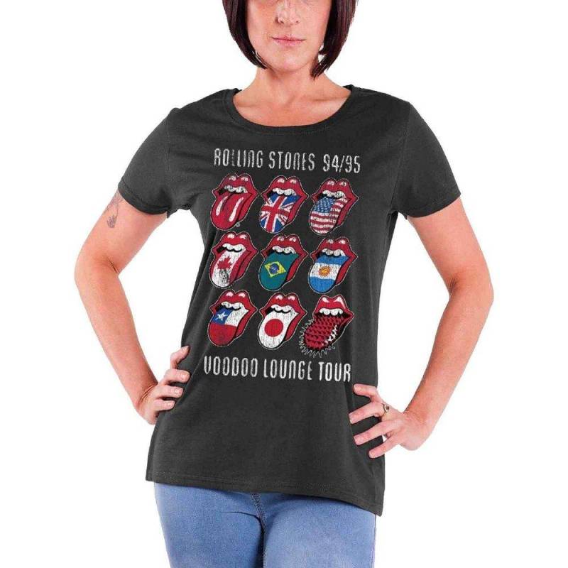 The Rolling Stones - Voodoo Lounge TShirt, für Damen, Grau, Größe M von The Rolling Stones