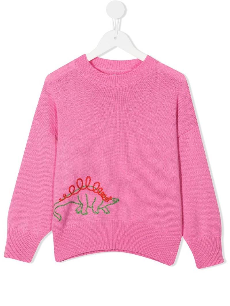 The Row Kids embroidered-dinosaur jumper - Pink von The Row Kids