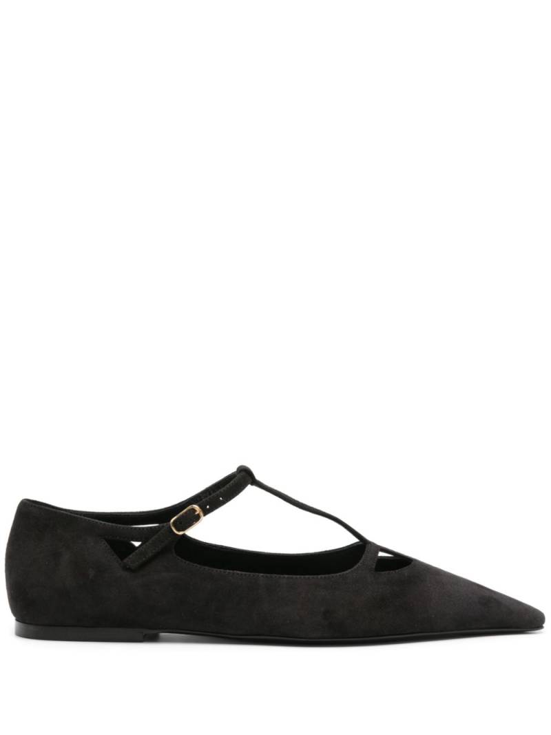 The Row Cyd suede ballerina shoes - Black von The Row