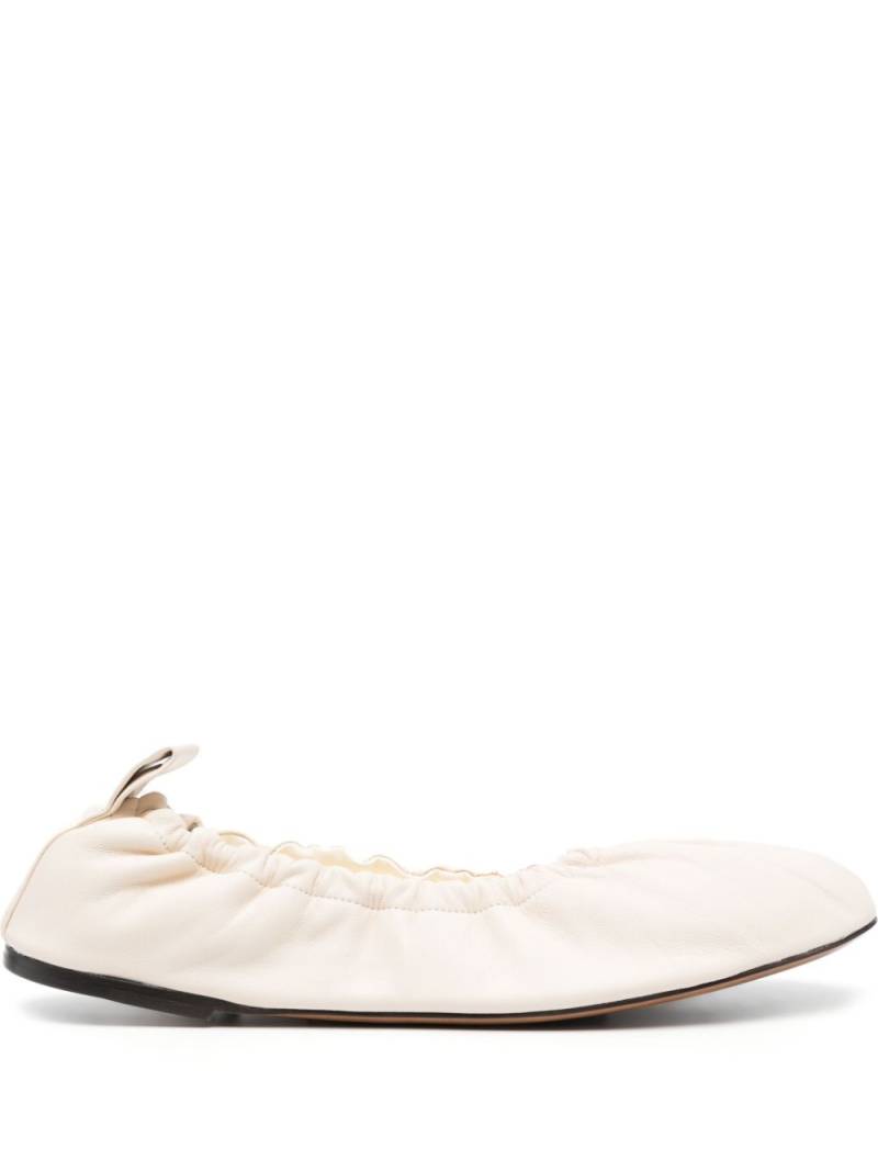 The Row Glove leather ballerinas - White von The Row