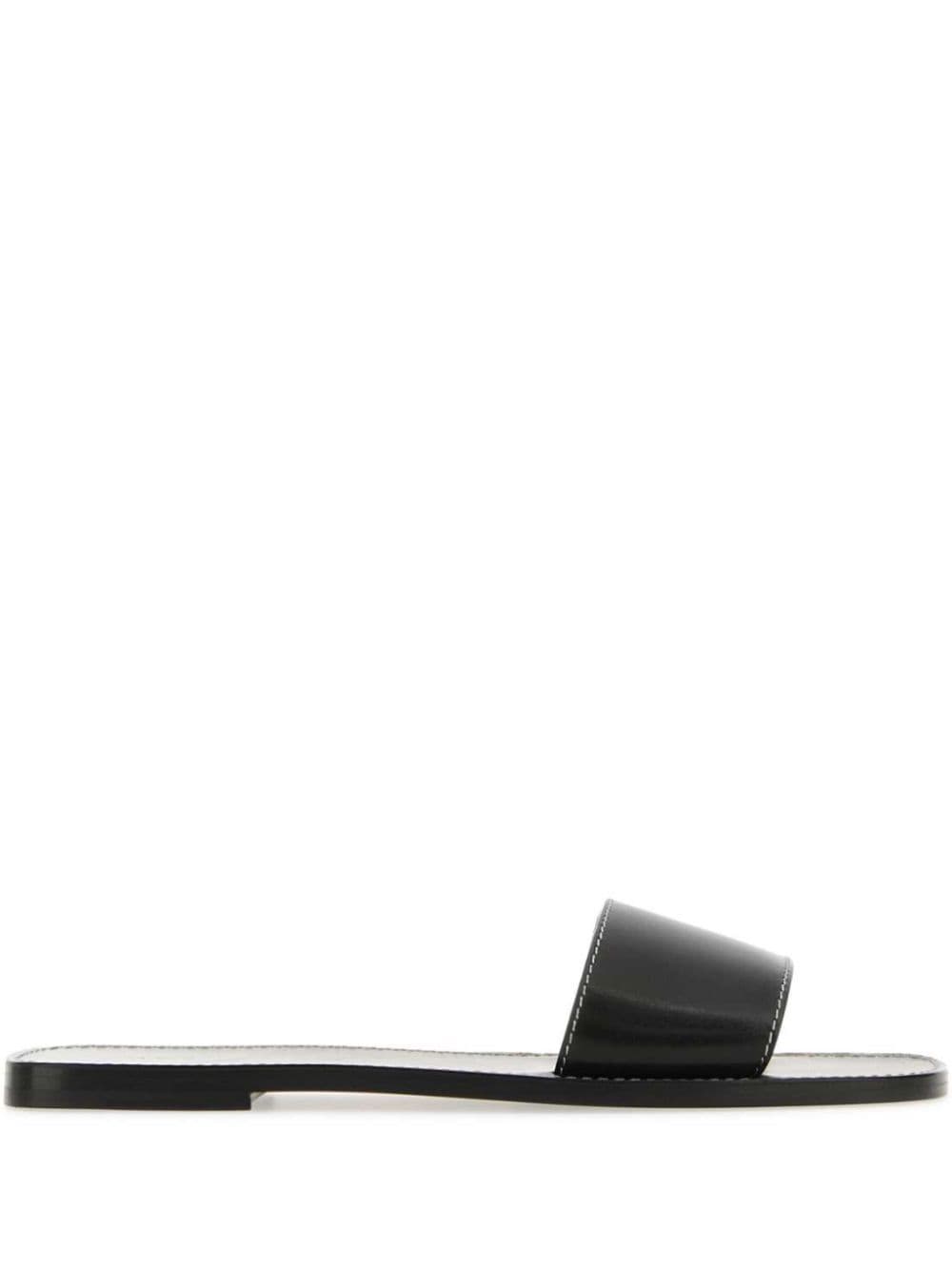 The Row Milla leather slides - Black von The Row