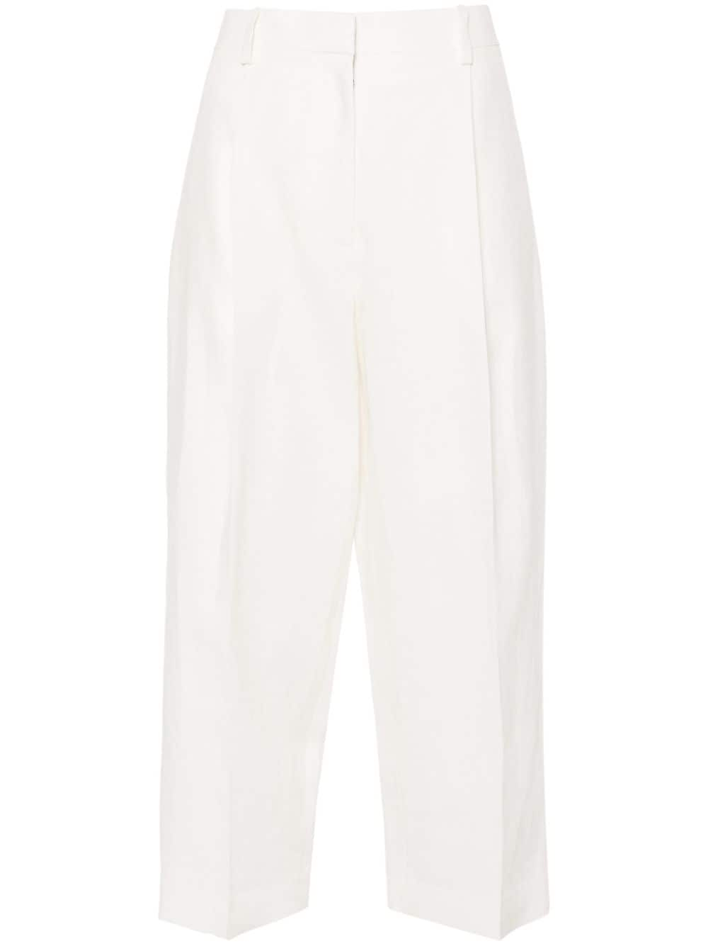 The Row Tonnie pleat-detail cropped trousers - White von The Row