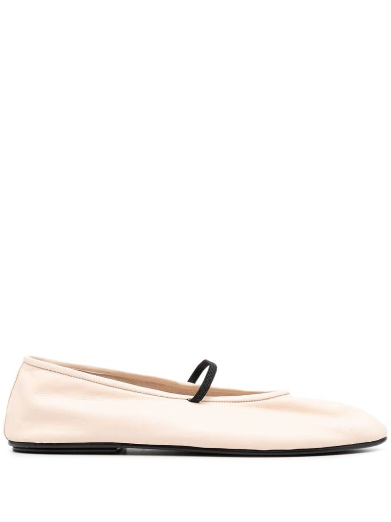 The Row almond-toe elasticated-strap ballerina flats - Neutrals von The Row