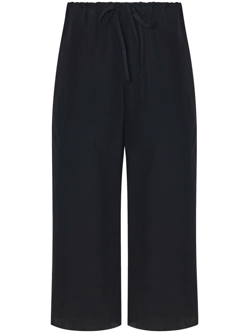 The Row drawstring-waist silk trousers - Black von The Row