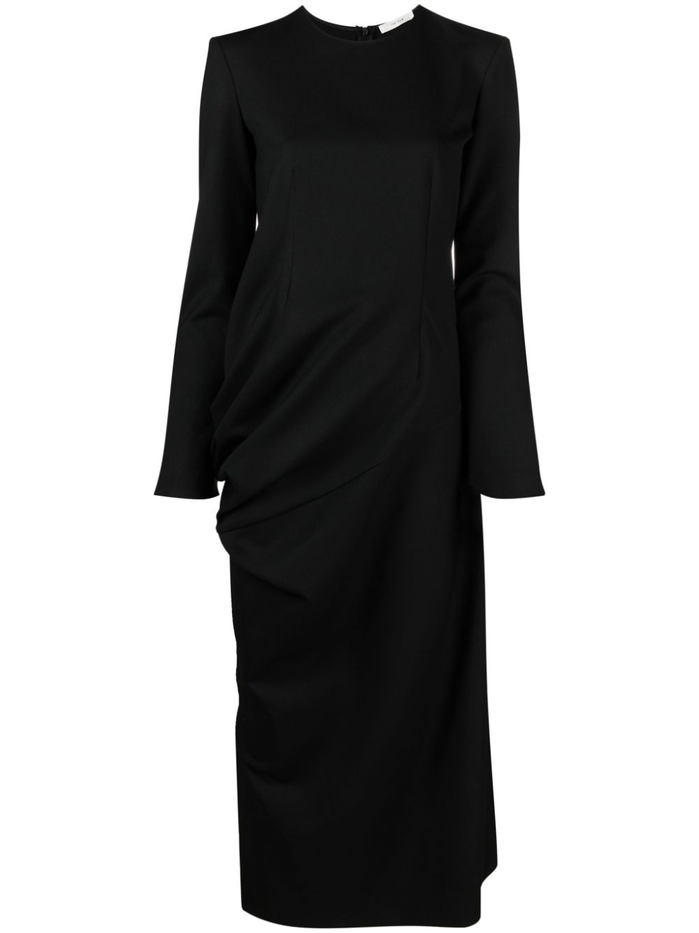 The Row gathered-detailing long-sleeved shift dress - Black von The Row