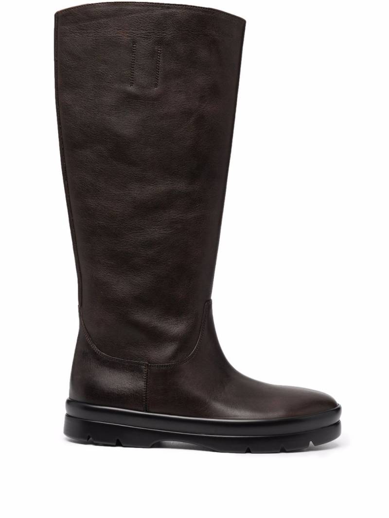 The Row knee-length leather boots - Brown von The Row