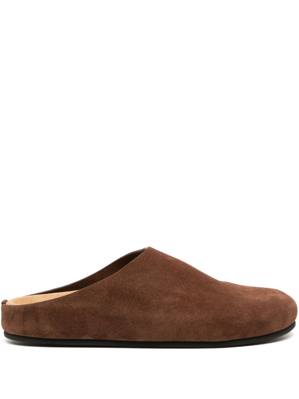 The Row round-toe suede mules - Brown von The Row