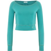 THE SPIRIT OF OM Damen Yogashirt Bambus Crop grün | L von The Spirit of OM