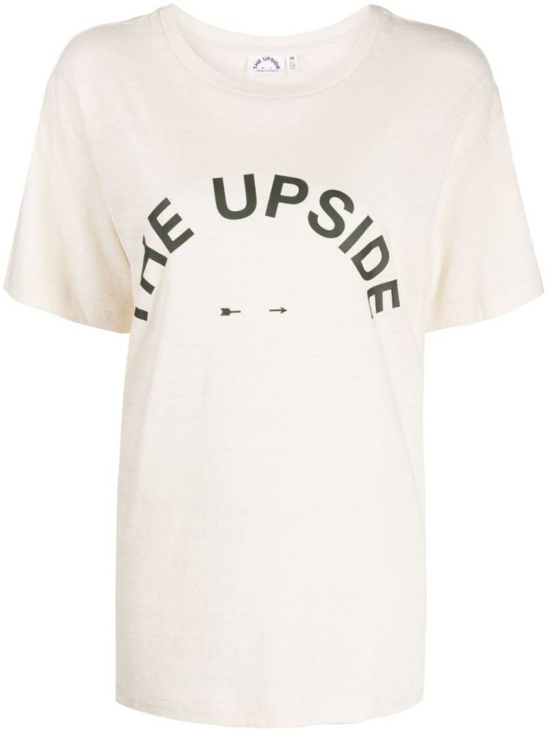 The Upside logo-print cotton T-shirt - Neutrals von The Upside