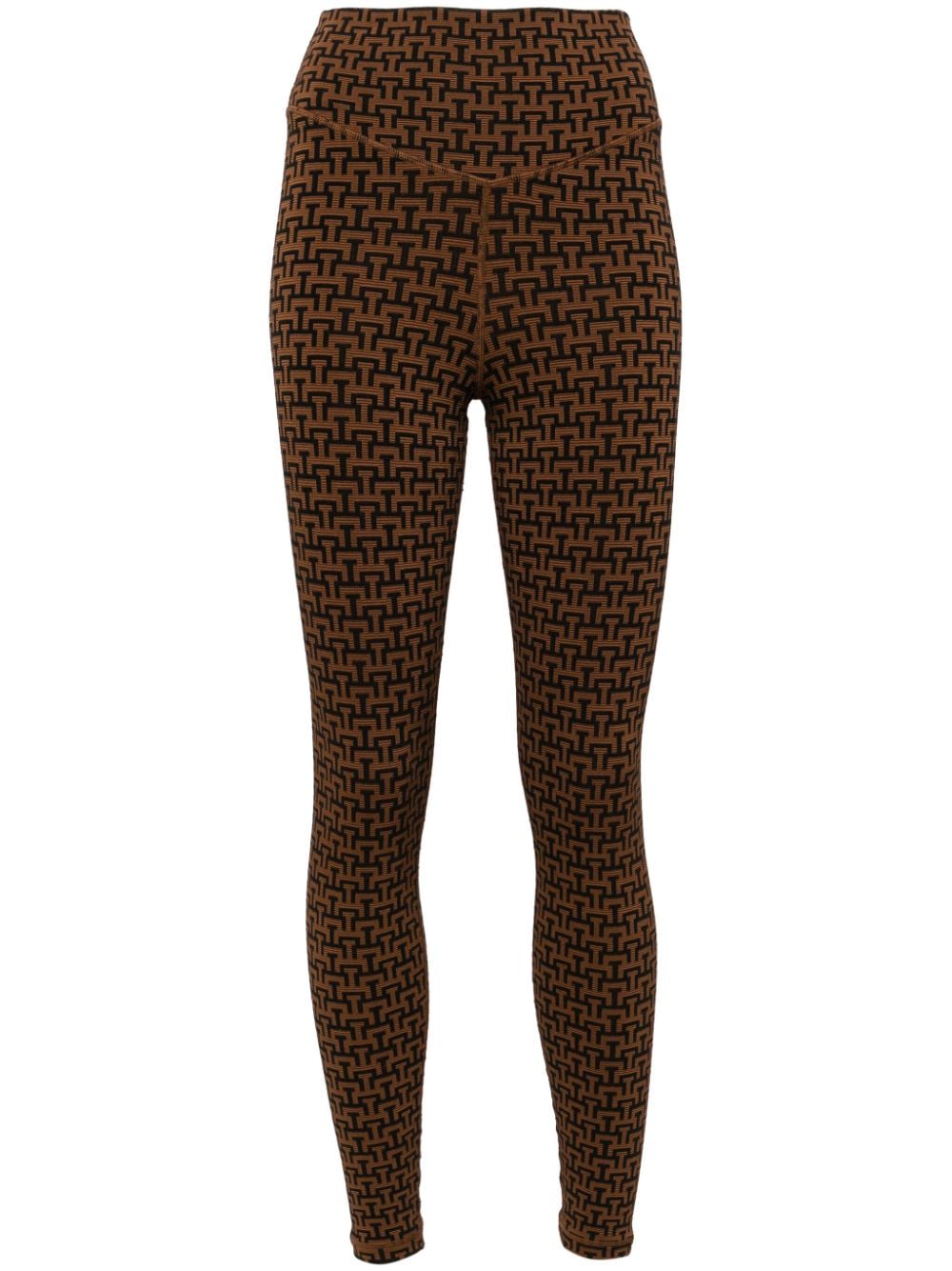 The Upside monogram-jacquard leggings - Brown von The Upside