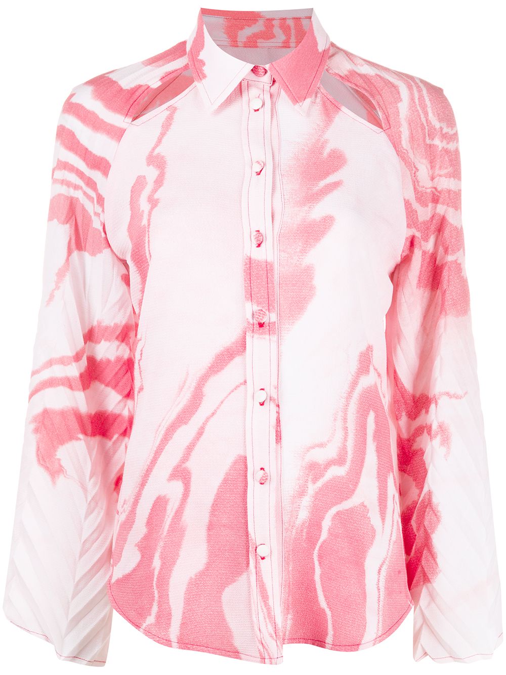 Thebe Magugu cutout abstract-print shirt - Pink von Thebe Magugu