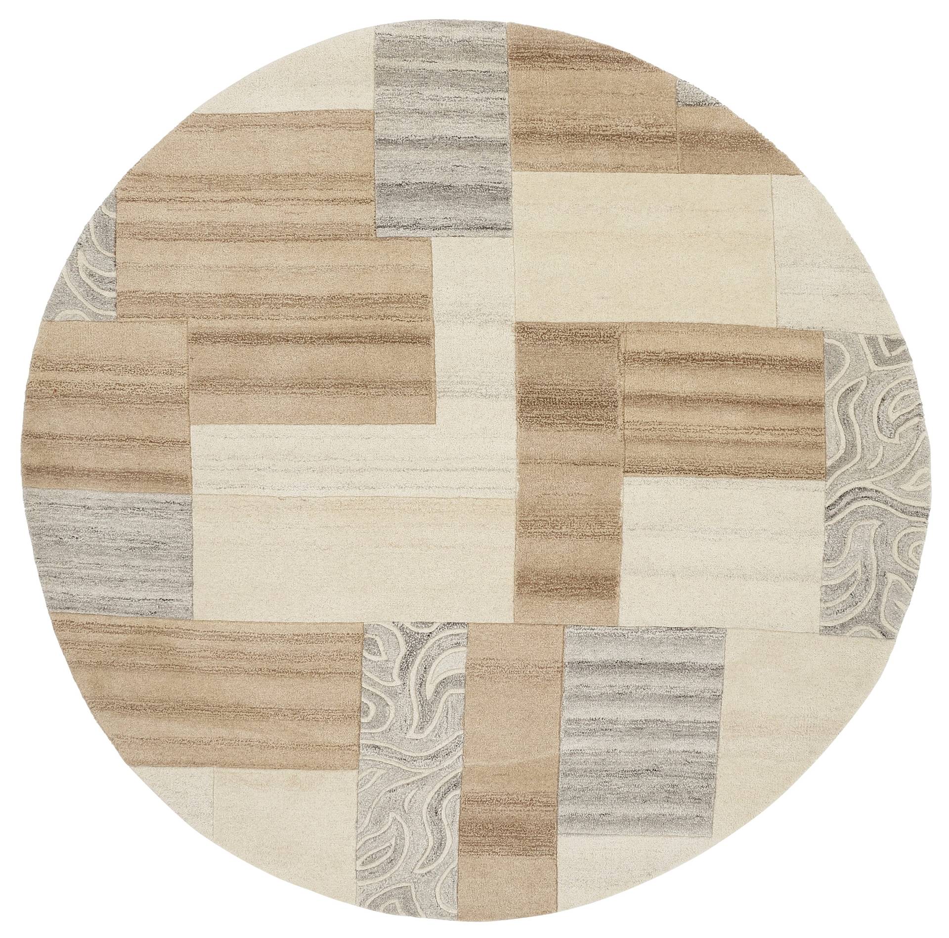 THEKO Wollteppich »Lola, Wolle, handgearbeitet, Patchwork Design«, rund, 12 mm Höhe, handgetuftet, Wohnzimmer, Schlafzimmer, Esszimmer THEKO Wollteppich »Lola, Wolle, handgearbeitet, Patchwork Design«, rund, 12 mm Höhe, handgetuftet, Wohnzimmer, Schlafzimmer, Esszimmer von THEKO