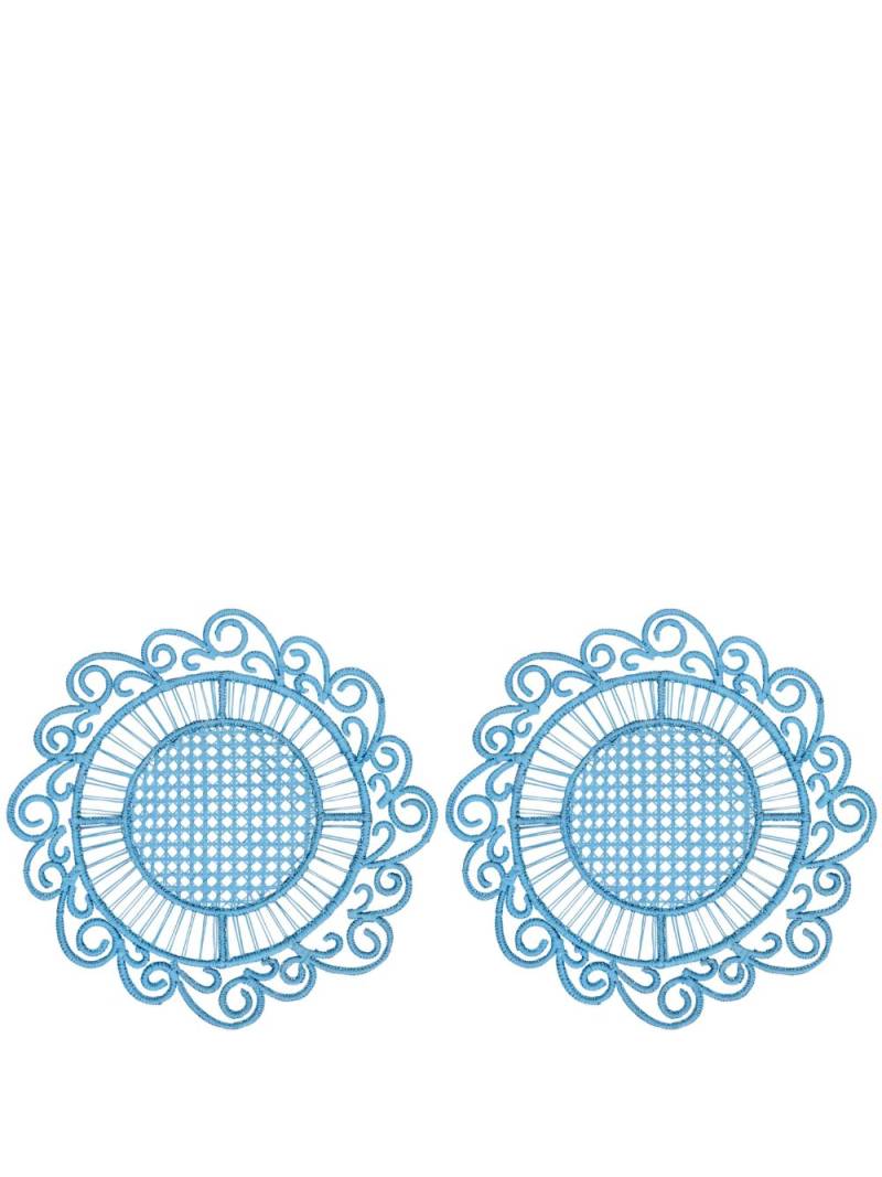 Themis Z Athenee Peacock placemat (set of two) - Blue von Themis Z