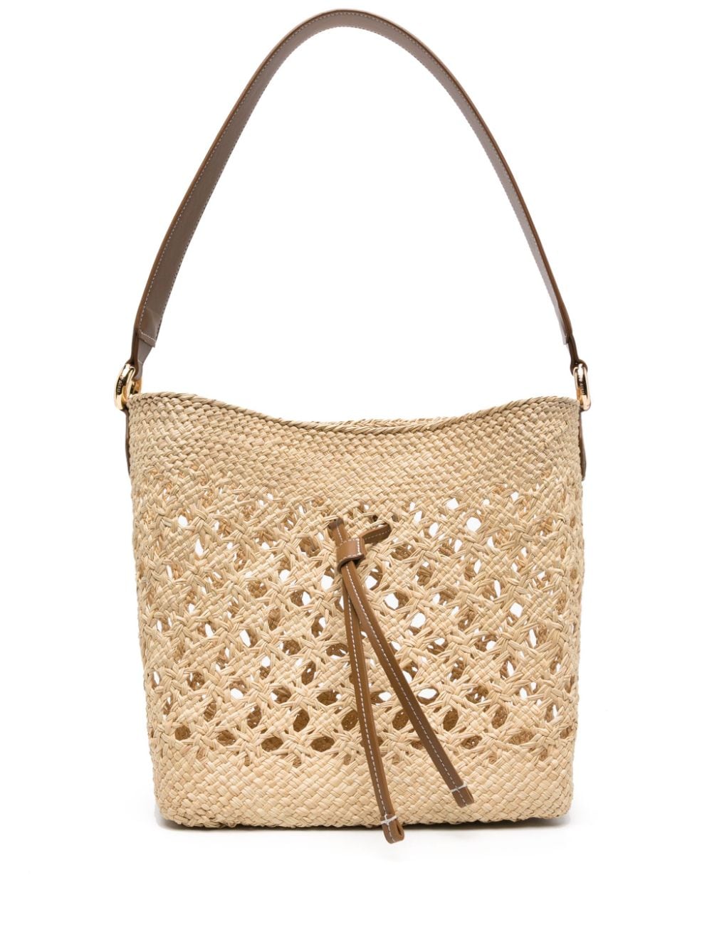 Themoirè Phoebe straw shoulder bag - Neutrals von Themoirè