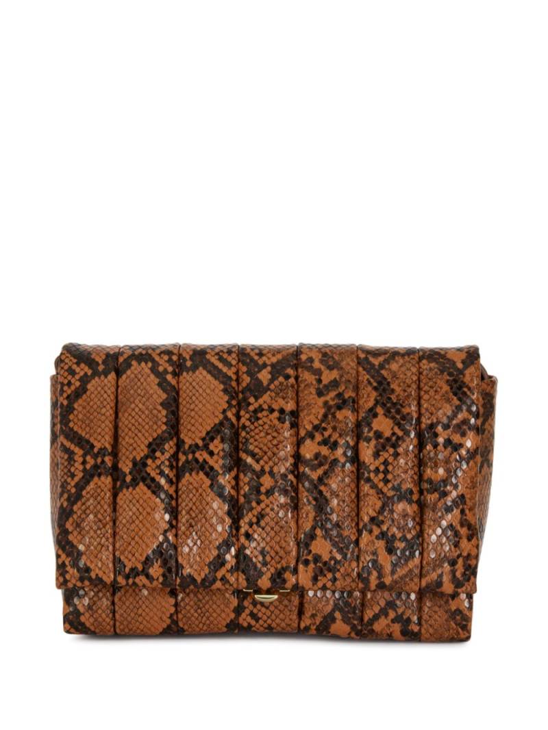 Themoirè snakeskin-effect clutch bag - Brown von Themoirè