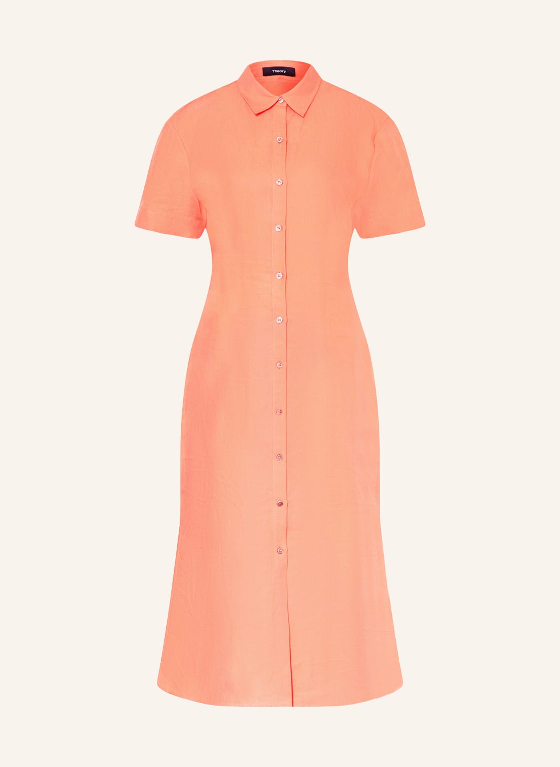 Theory Hemdblusenkleid Aus Leinen orange von Theory