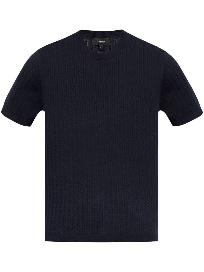 Theory Knitted T-Shirt - Blue von Theory