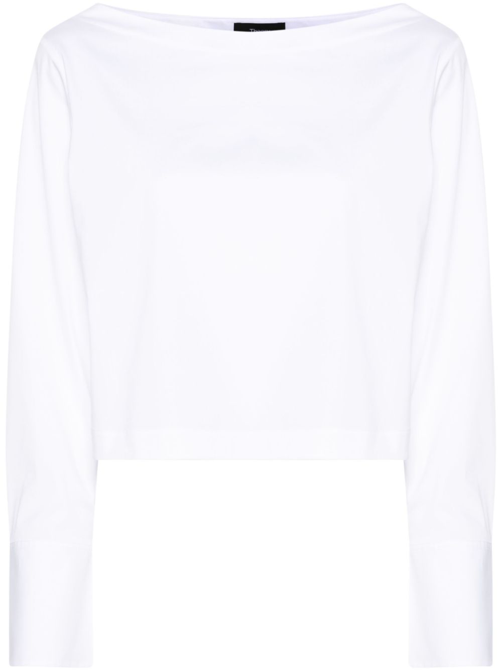 Theory boat-neck poplin blouse - White von Theory