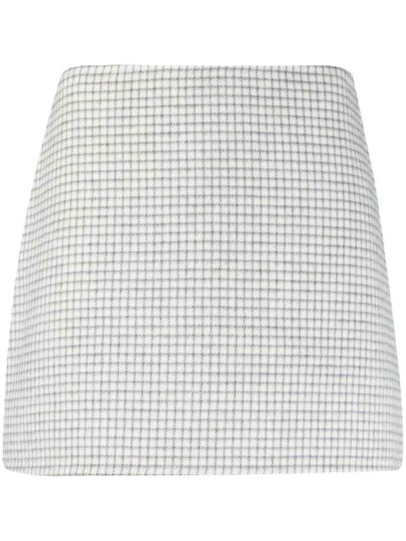 Theory checked wool miniskirt - White von Theory