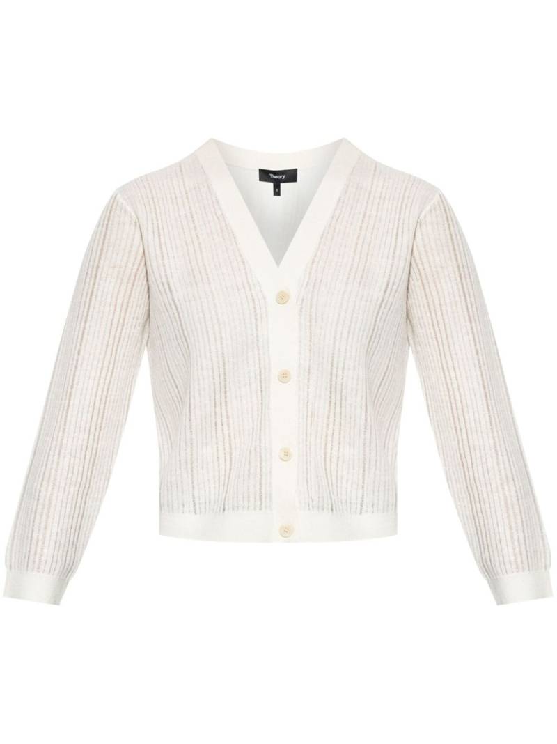 Theory cropped buttoned cardigan - Neutrals von Theory