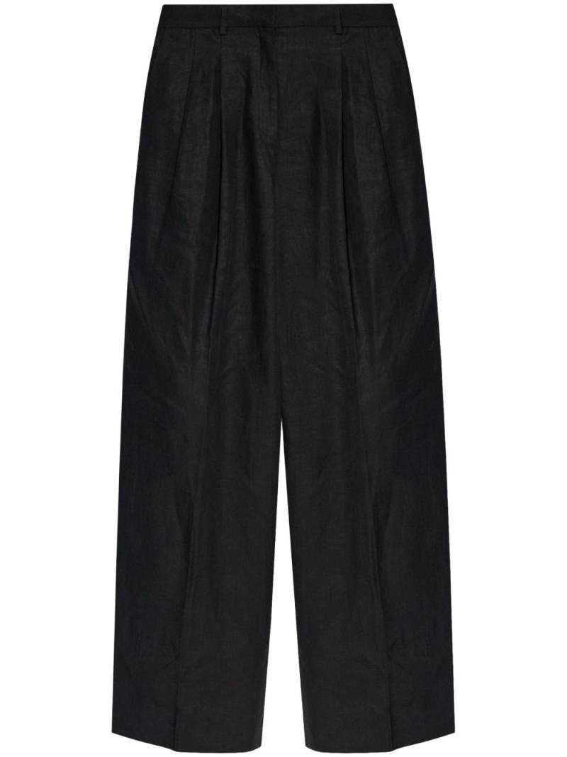 Theory double-pleat linen trousers - Black von Theory