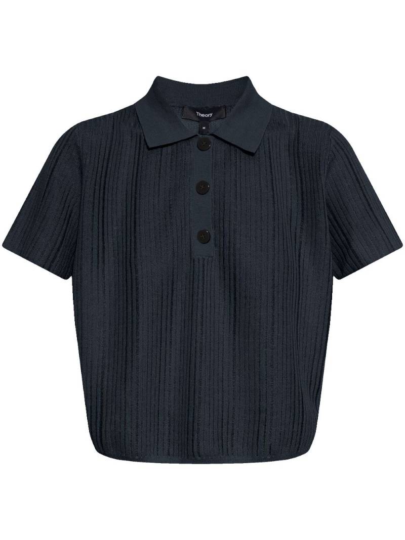 Theory fine-knit polo top - Blue von Theory