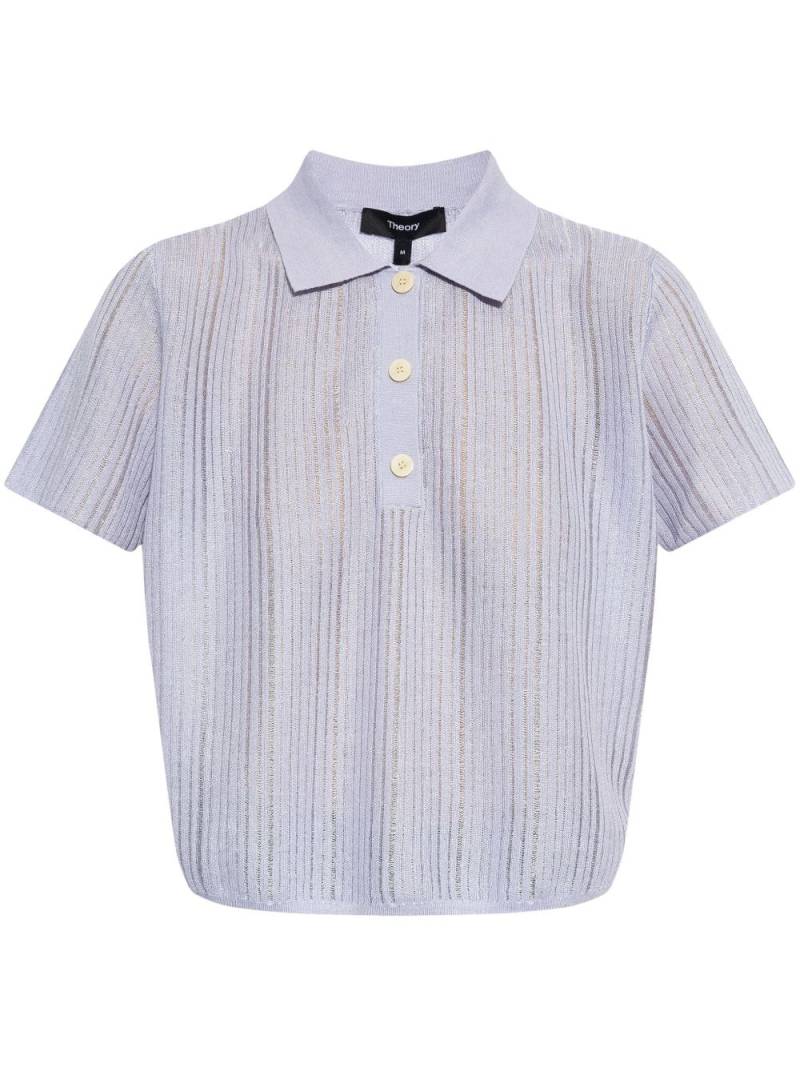 Theory fine-knit polo top - Purple von Theory