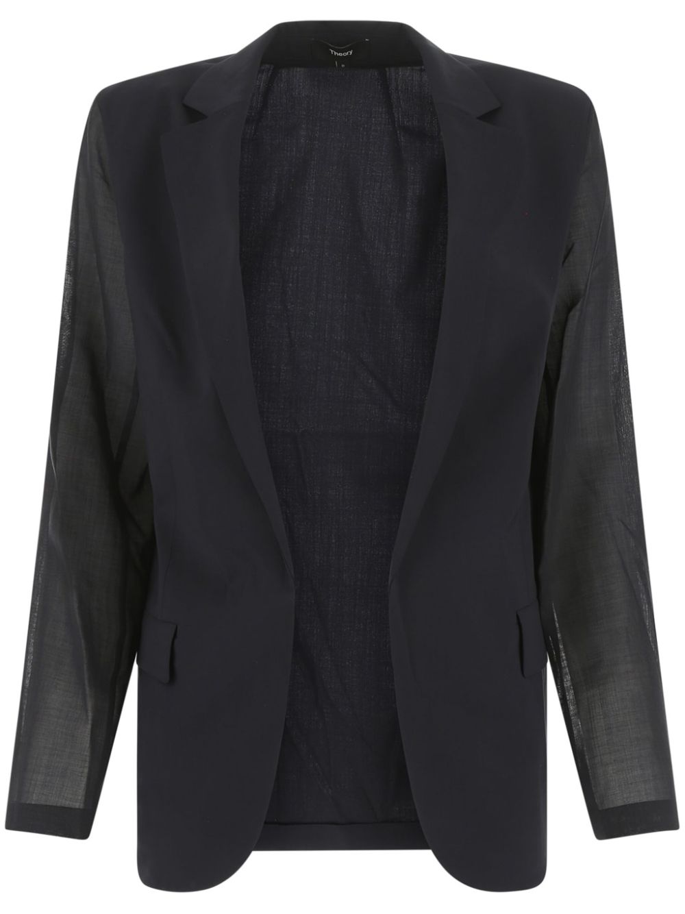 Theory sheer sleeves wool jacket - Black von Theory