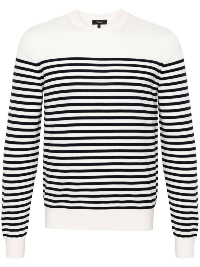 Theory striped wool blend jumper - White von Theory