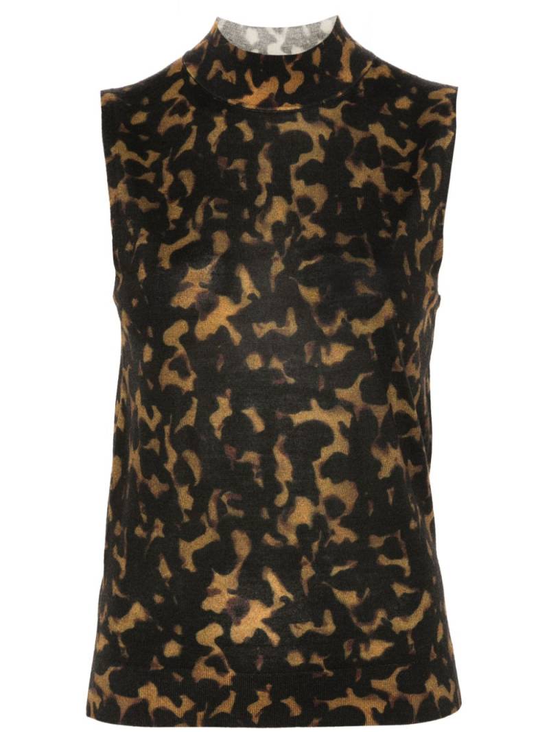 Theory tortoiseshell-print ribbed top - Brown von Theory