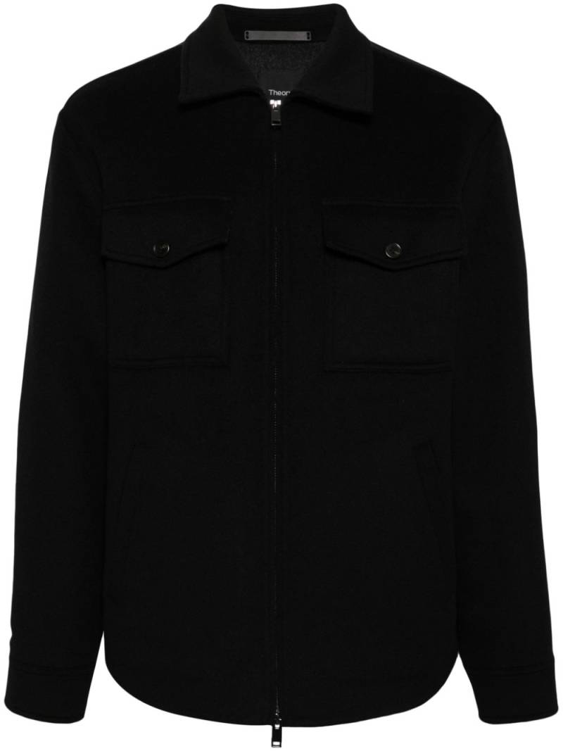 Theory zip-up felted shirt jacket - Black von Theory