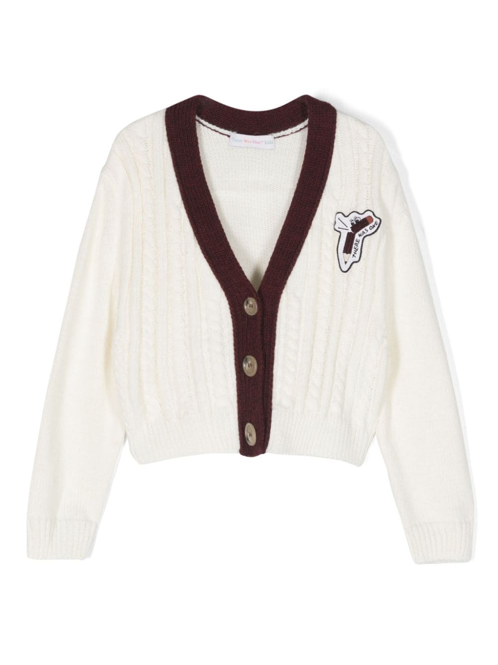 There Was One Kids cable-knit cropped cardigan - White von There Was One Kids