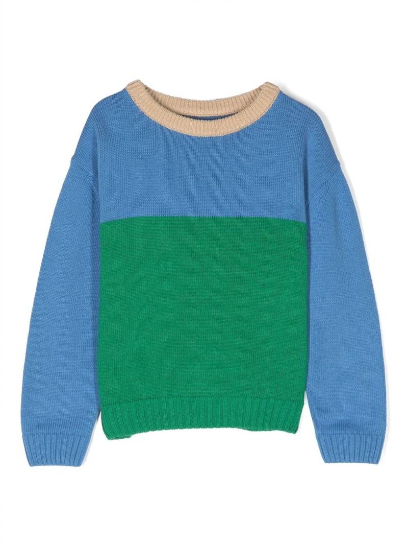 There Was One Kids colour-block crew-neck jumper - Green von There Was One Kids