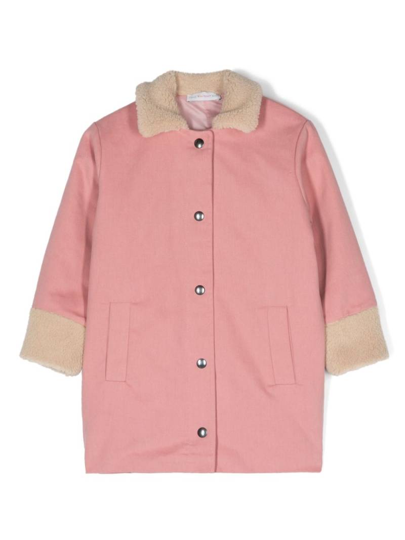 There Was One Kids faux shearling-trim padded coat - Pink von There Was One Kids