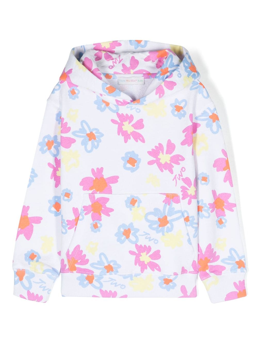 There Was One Kids floral-print cotton hoodie - White von There Was One Kids