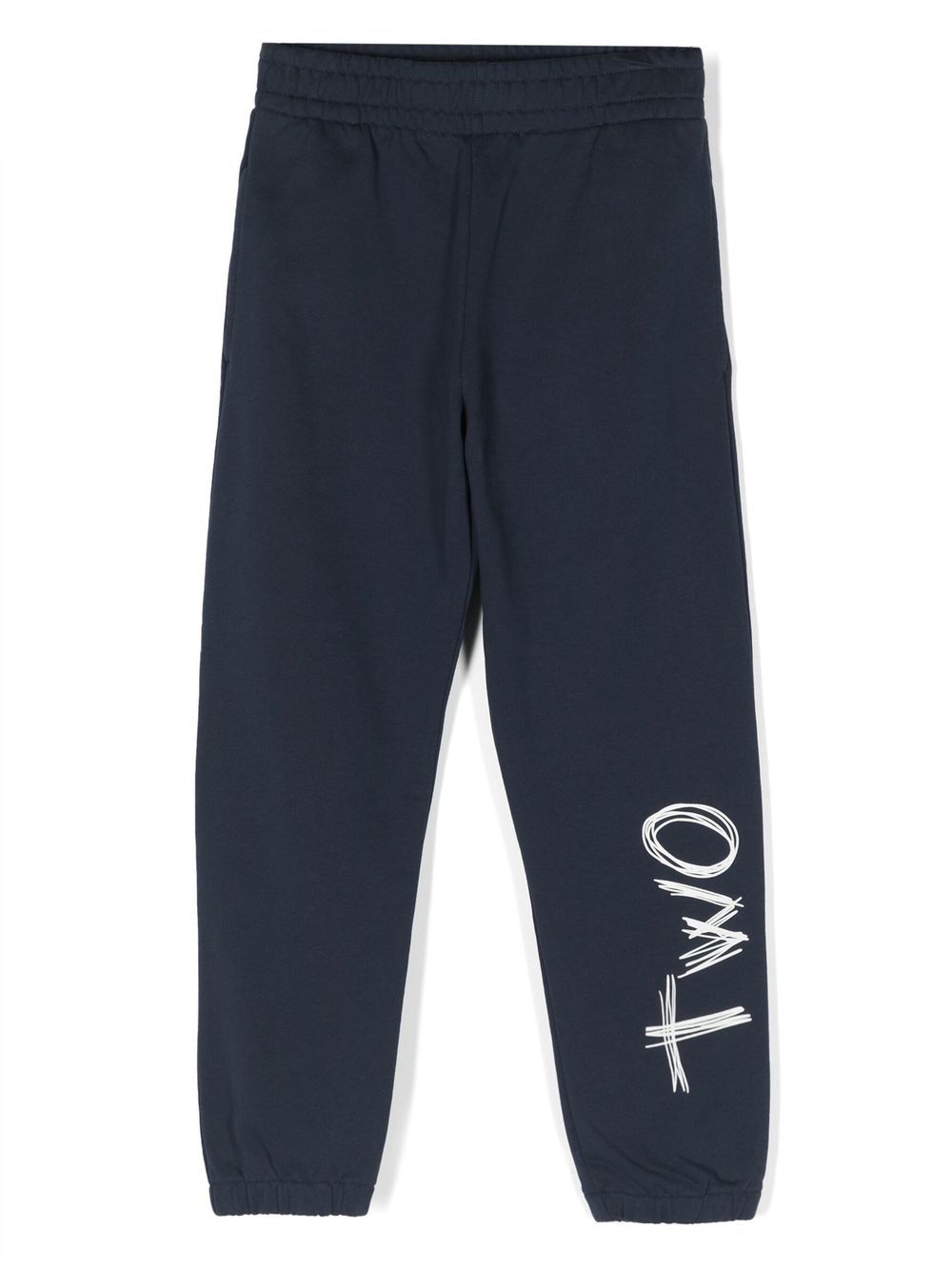 There Was One Kids logo-print elasticated fleece track pants - Blue von There Was One Kids