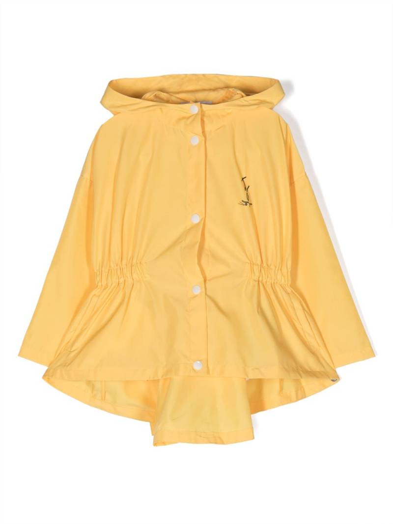 There Was One Kids logo-print hooded raincoat - Yellow von There Was One Kids