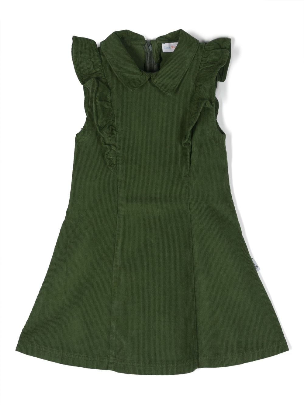 There Was One Kids ruffled sleeveless corduroy dress - Green von There Was One Kids